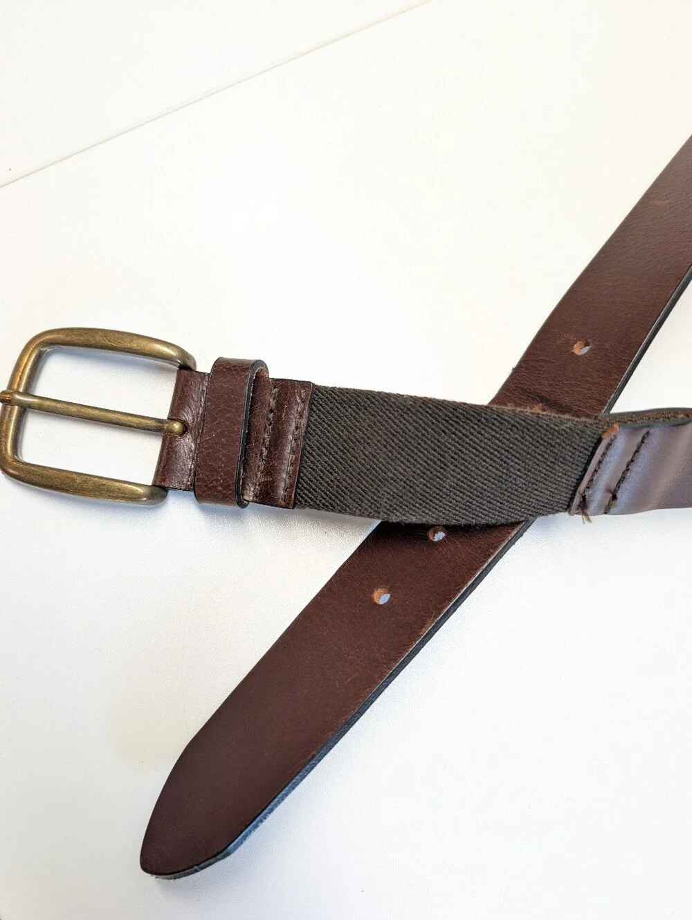 LL Bean Leather 1912 Stretch Jean Belt Size 36 EUC